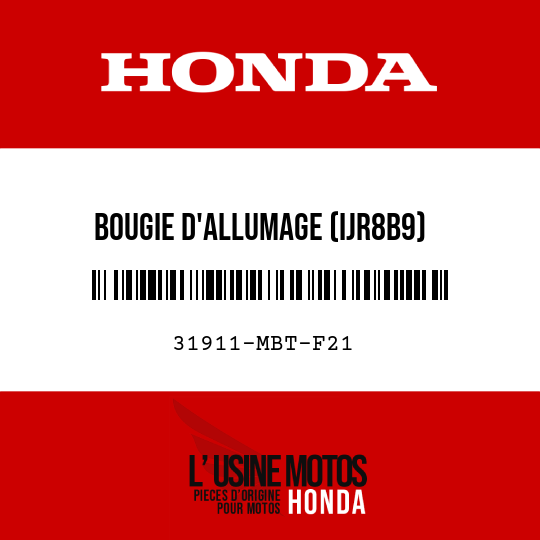 image de 31911-MBT-F21 BOUGIE D'ALLUMAGE (IJR8B9)