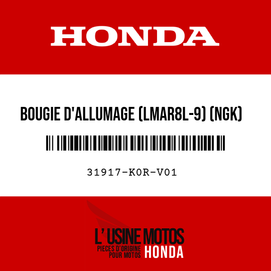 image de 31917-K0R-V01 BOUGIE D'ALLUMAGE (LMAR8L-9) (NGK)