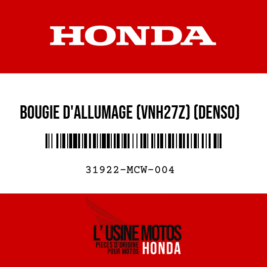 image de 31922-MCW-004 BOUGIE D'ALLUMAGE (VNH27Z) (DENSO)