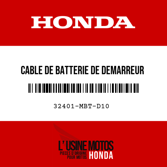 image de 32401-MBT-D10 CABLE DE BATTERIE DE DEMARREUR