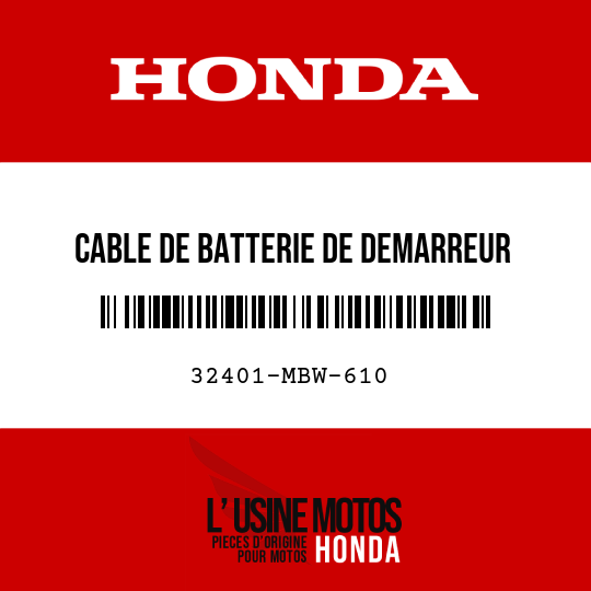 image de 32401-MBW-610 CABLE DE BATTERIE DE DEMARREUR