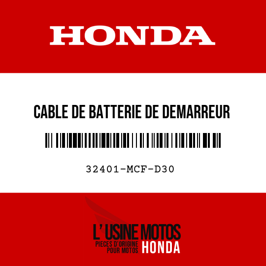 image de 32401-MCF-D30 CABLE DE BATTERIE DE DEMARREUR