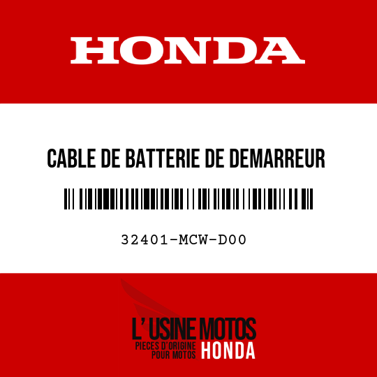 image de 32401-MCW-D00 CABLE DE BATTERIE DE DEMARREUR