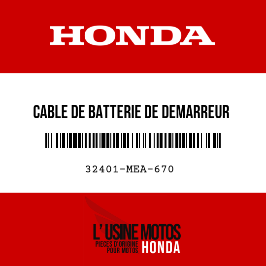 image de 32401-MEA-670 CABLE DE BATTERIE DE DEMARREUR