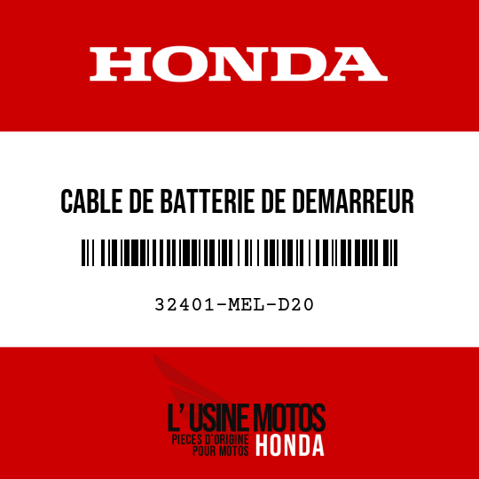 image de 32401-MEL-D20 CABLE DE BATTERIE DE DEMARREUR