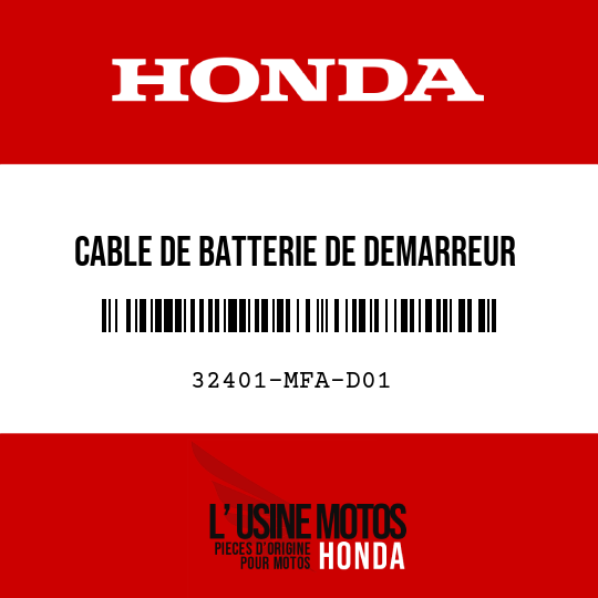image de 32401-MFA-D01 CABLE DE BATTERIE DE DEMARREUR