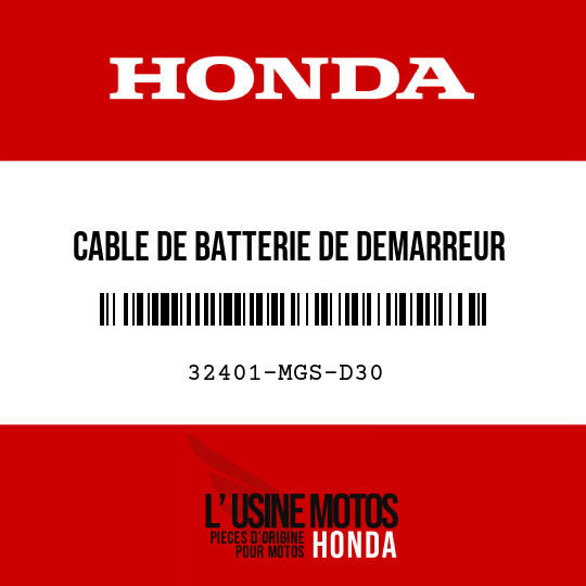 image de 32401-MGS-D30 CABLE DE BATTERIE DE DEMARREUR