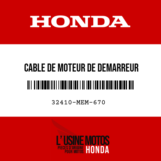 image de 32410-MEM-670 CABLE DE MOTEUR DE DEMARREUR