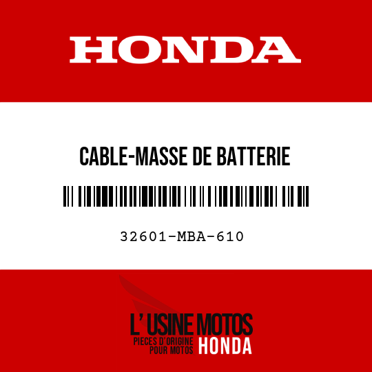 image de 32601-MBA-610 CABLE-MASSE DE BATTERIE