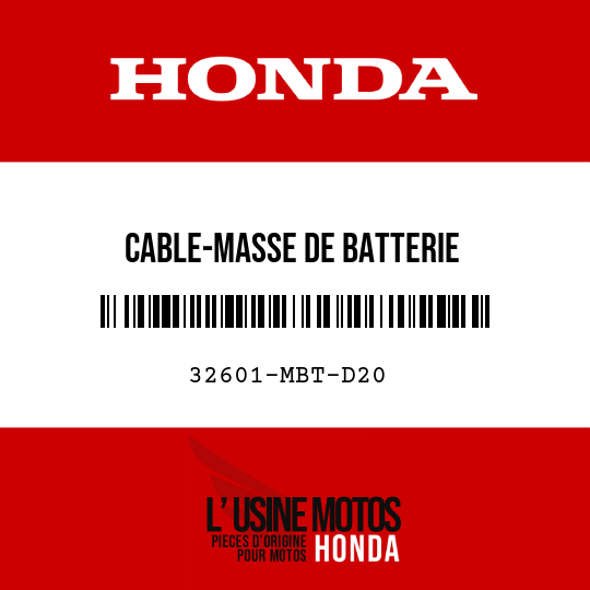 image de 32601-MBT-D20 CABLE-MASSE DE BATTERIE