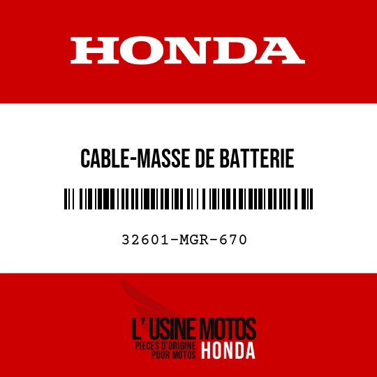 image de 32601-MGR-670 CABLE-MASSE DE BATTERIE