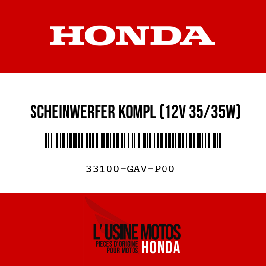 image de 33100-GAV-P00 SCHEINWERFER KOMPL (12V 35/35W)