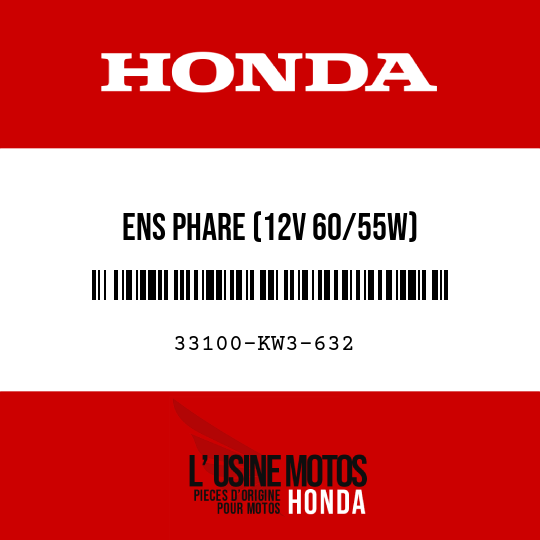 image de 33100-KW3-632 ENS PHARE (12V 60/55W)