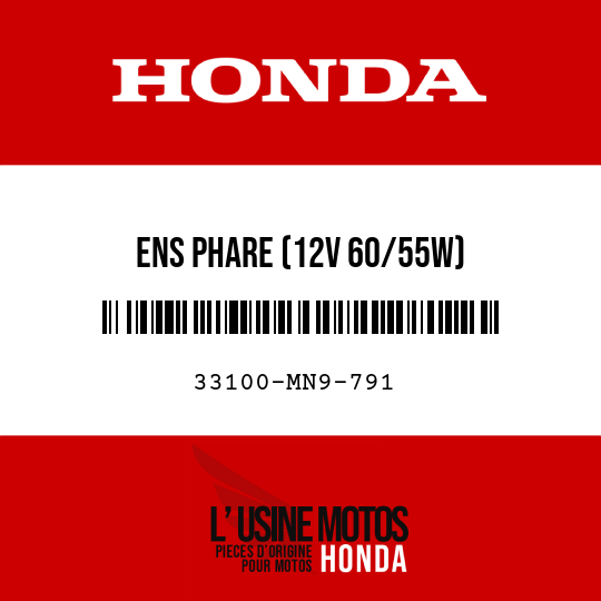 image de 33100-MN9-791 ENS PHARE (12V 60/55W)