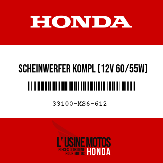 image de 33100-MS6-612 SCHEINWERFER KOMPL (12V 60/55W)