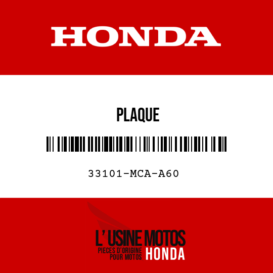 image de 33101-MCA-A60 PLAQUE