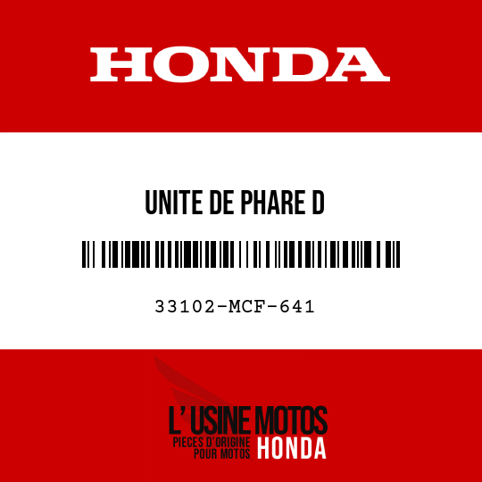 image de 33102-MCF-641 UNITE DE PHARE D