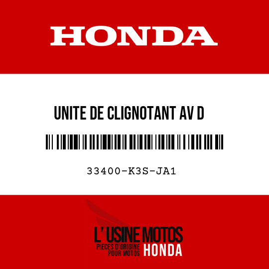 image de 33400-K3S-JA1 UNITE DE CLIGNOTANT AV D