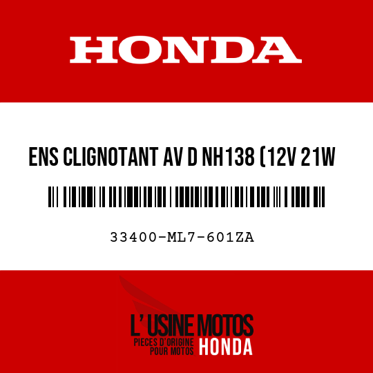 image de 33400-ML7-601ZA ENS CLIGNOTANT AV D NH138 (12V 21W STANLEY)