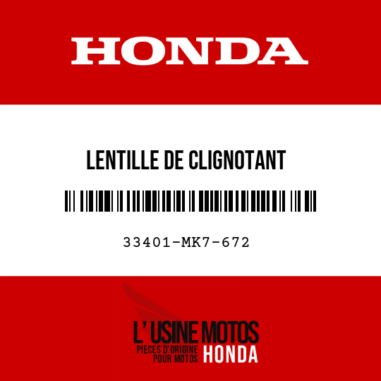 image de 33401-MK7-672 LENTILLE DE CLIGNOTANT