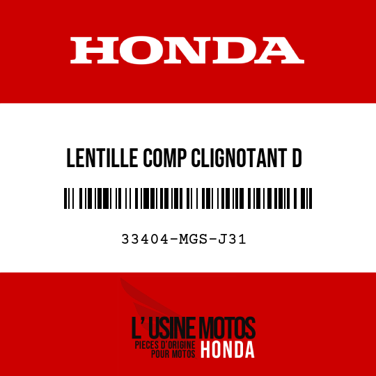 image de 33404-MGS-J31 LENTILLE COMP CLIGNOTANT D