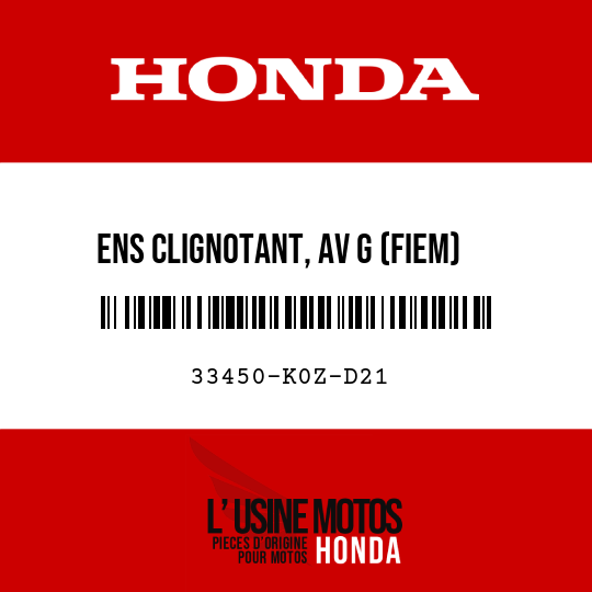 image de 33450-K0Z-D21 ENS CLIGNOTANT, AV G (FIEM)