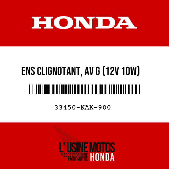 image de 33450-KAK-900 ENS CLIGNOTANT, AV G (12V 10W)