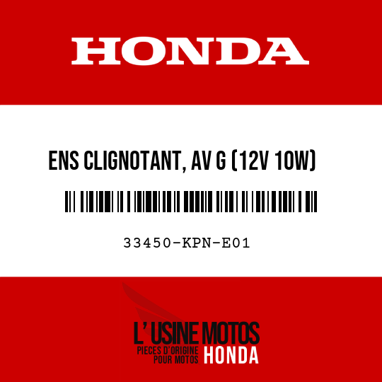image de 33450-KPN-E01 ENS CLIGNOTANT, AV G (12V 10W)