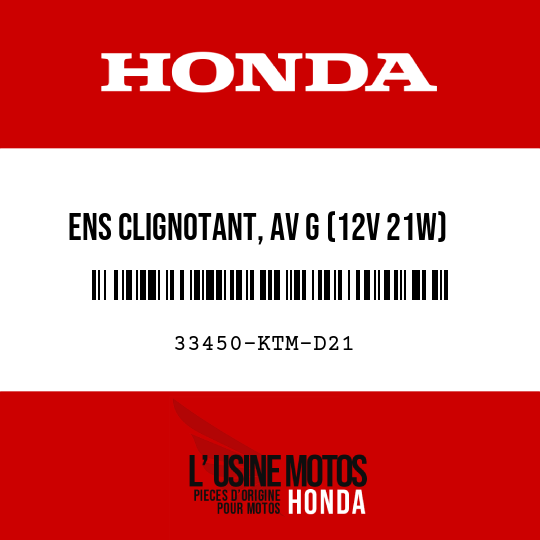 image de 33450-KTM-D21 ENS CLIGNOTANT, AV G (12V 21W)