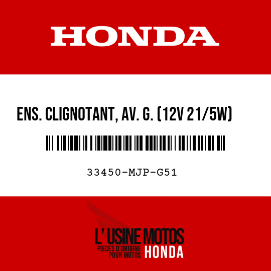 image de 33450-MJP-G51 ENS. CLIGNOTANT, AV. G. (12V 21/5W)