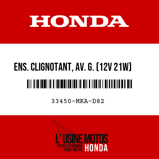 image de 33450-MKA-D82 ENS. CLIGNOTANT, AV. G. (12V 21W)