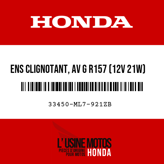 image de 33450-ML7-921ZB ENS CLIGNOTANT, AV G R157 (12V 21W)