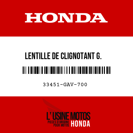 image de 33451-GAV-700 LENTILLE DE CLIGNOTANT G.