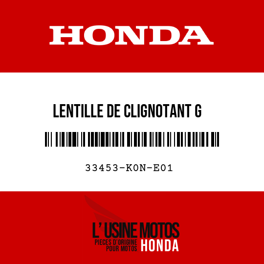 image de 33453-K0N-E01 LENTILLE DE CLIGNOTANT G