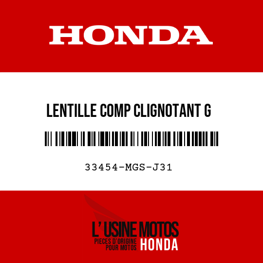 image de 33454-MGS-J31 LENTILLE COMP CLIGNOTANT G