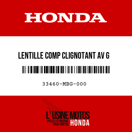 image de 33460-MBG-000 LENTILLE COMP CLIGNOTANT AV G