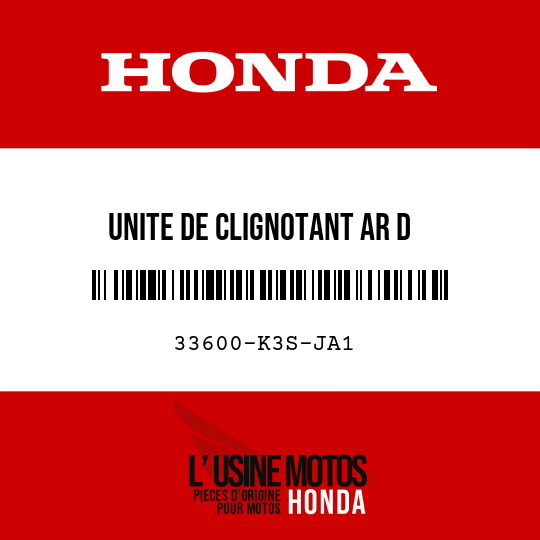 image de 33600-K3S-JA1 UNITE DE CLIGNOTANT AR D