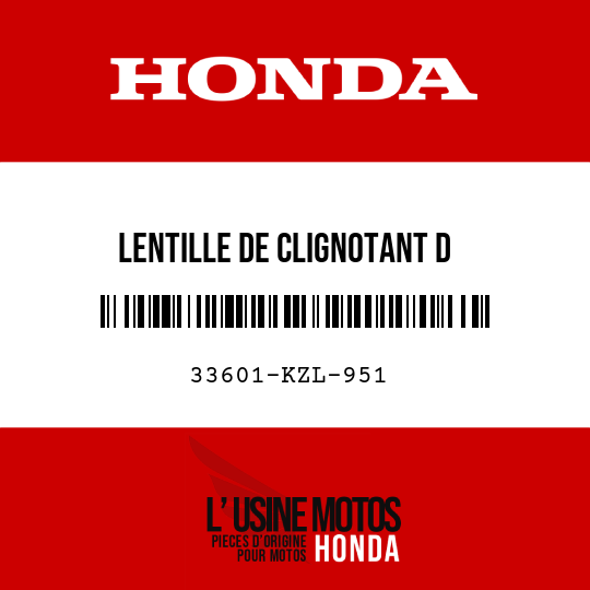 image de 33601-KZL-951 LENTILLE DE CLIGNOTANT D