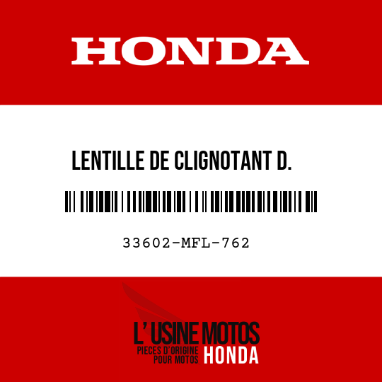 image de 33602-MFL-762 LENTILLE DE CLIGNOTANT D.