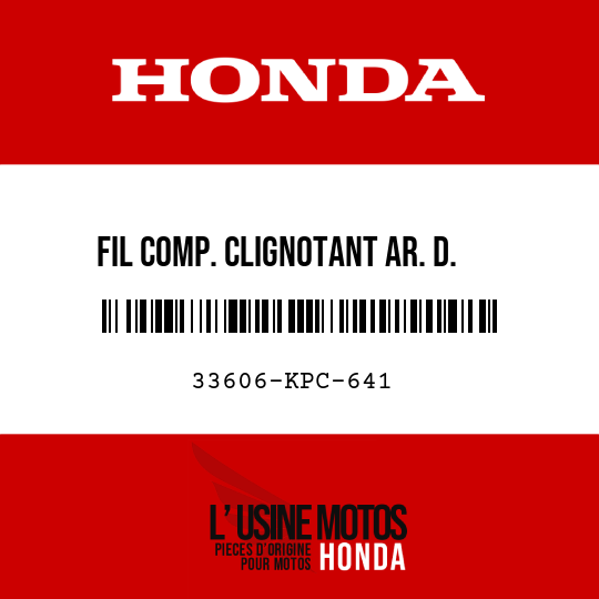 image de 33606-KPC-641 FIL COMP. CLIGNOTANT AR. D.