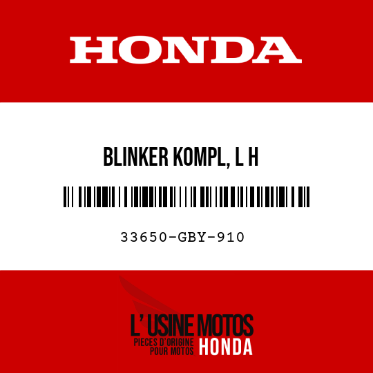 image de 33650-GBY-910 BLINKER KOMPL, L H