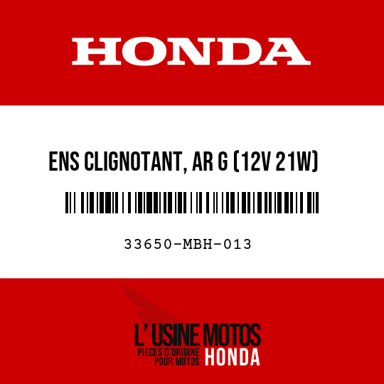 image de 33650-MBH-013 ENS CLIGNOTANT, AR G (12V 21W) (STANLEY)