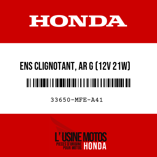 image de 33650-MFE-A41 ENS CLIGNOTANT, AR G (12V 21W)