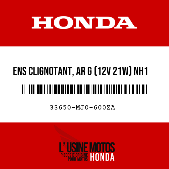 image de 33650-MJ0-600ZA ENS CLIGNOTANT, AR G (12V 21W) NH1
