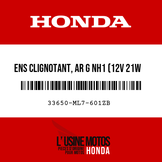 image de 33650-ML7-601ZB ENS CLIGNOTANT, AR G NH1 (12V 21W STANLEY)