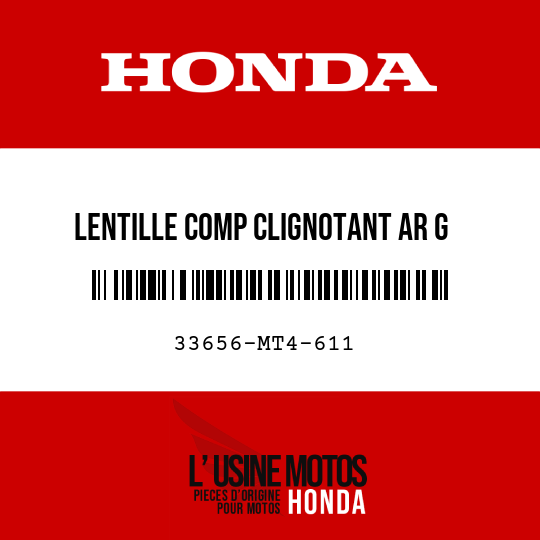 image de 33656-MT4-611 LENTILLE COMP CLIGNOTANT AR G