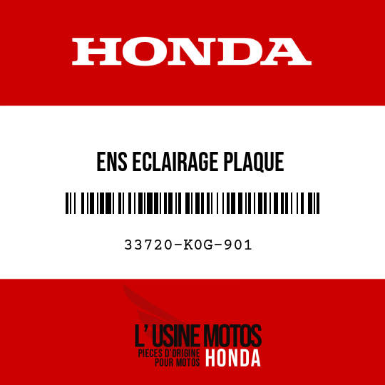 image de 33720-K0G-901 ENS ECLAIRAGE PLAQUE