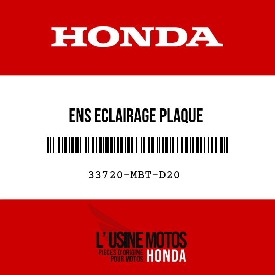 image de 33720-MBT-D20 ENS ECLAIRAGE PLAQUE