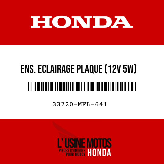 image de 33720-MFL-641 ENS. ECLAIRAGE PLAQUE (12V 5W)