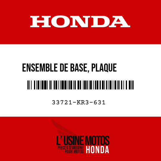 image de 33721-KR3-631 ENSEMBLE DE BASE, PLAQUE      D'IMMATRICULATION